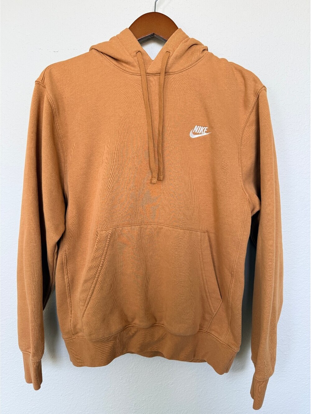 Nike Sportswear Club Fleece Hoodie Mens Small Brown Pullover Sweatshirt S